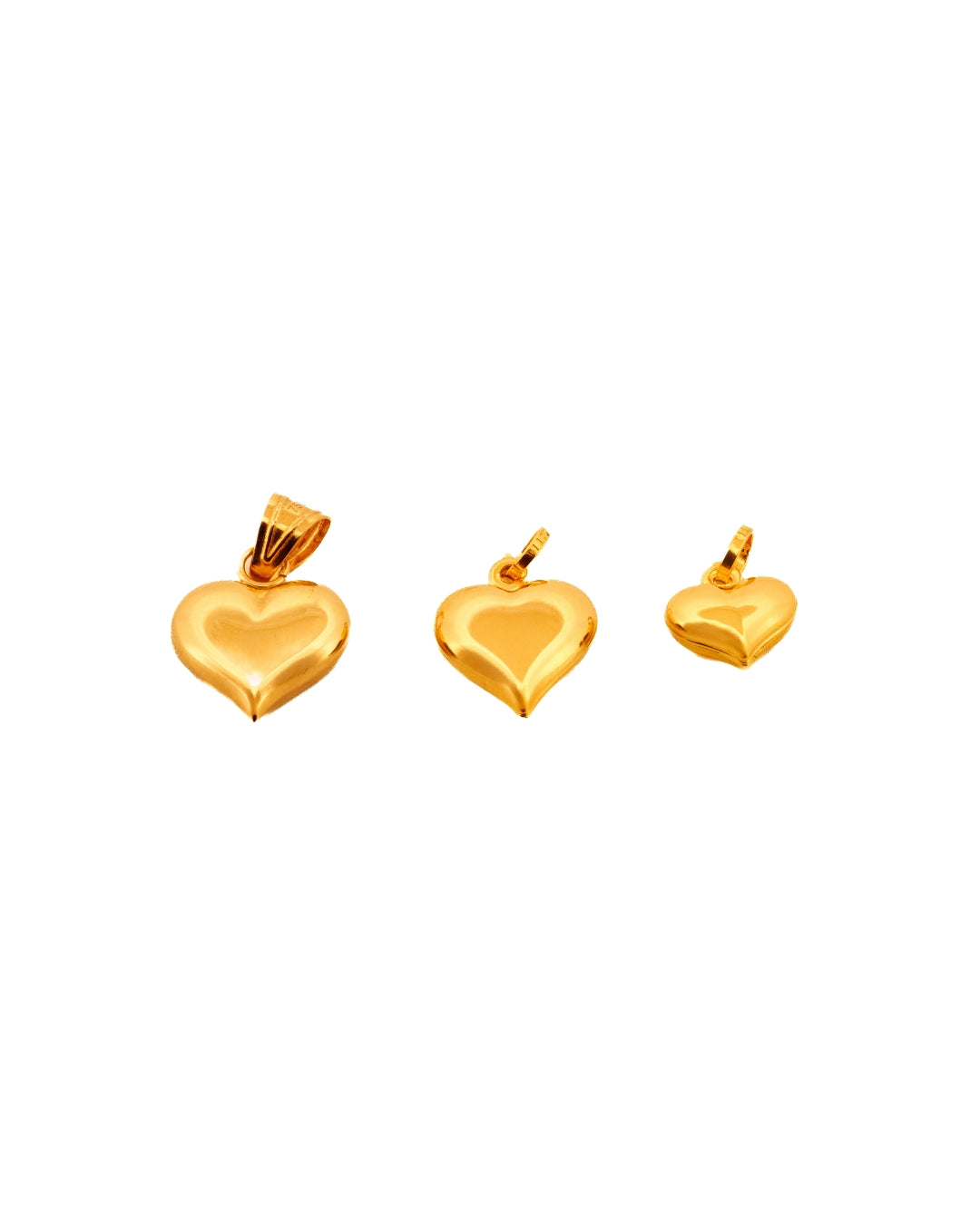 Produktbild 2: Herzanhänger aus 18k Gelbgold in drei Grössen – hochglanzpoliert & handgefertigt