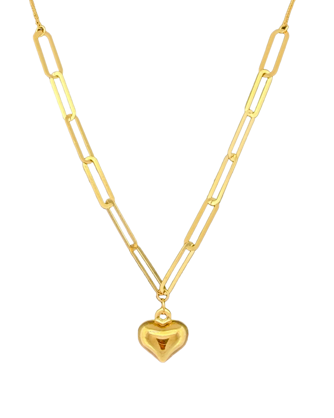 Detailaufnahme des 9 mm Herzanhängers aus 18k Gelbgold