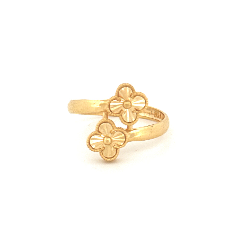 Ring Gelbgold 18k - Do Gol-e Kuchak (Zwei kleine Blüten)