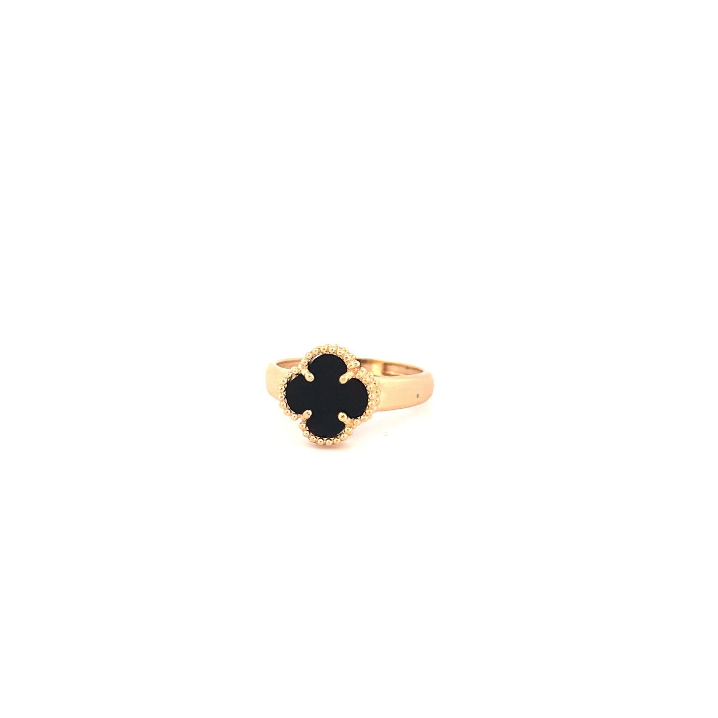 Ring Gelbgold 18k – Shabdar-e Kuchak-e Siah (Kleines schwarzes Kleeblatt)