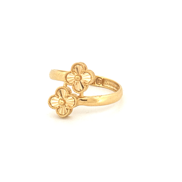 Ring Gelbgold 18k - Do Gol-e Kuchak (Zwei kleine Blüten)