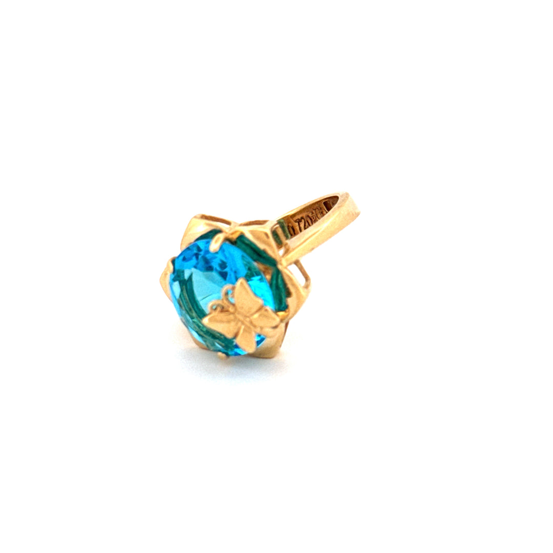 Ring Gelbgold 18k - Parvaneh-ye Firuzeh (Türkiser Schmetterling)