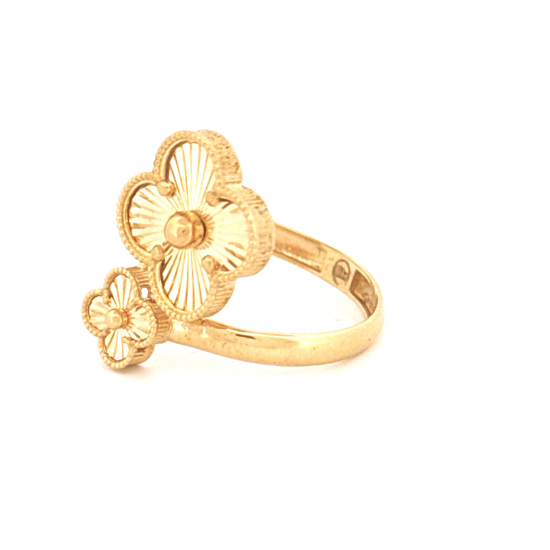 Ring Gelbgold 18k - Do-Gol-e Tala (Zwei Goldblüten)