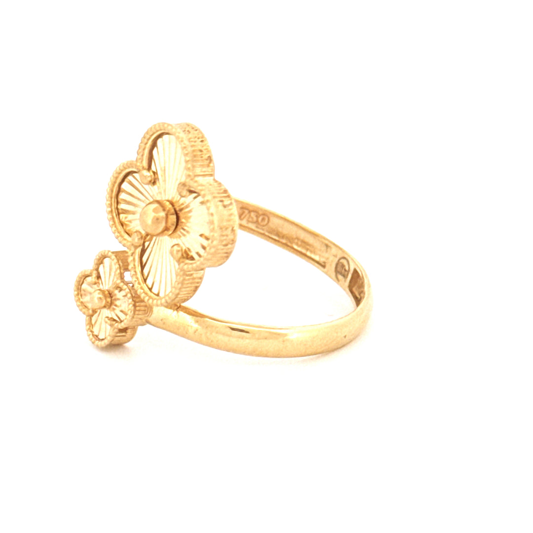 Ring Gelbgold 18k - Do-Gol-e Tala (Zwei Goldblüten)
