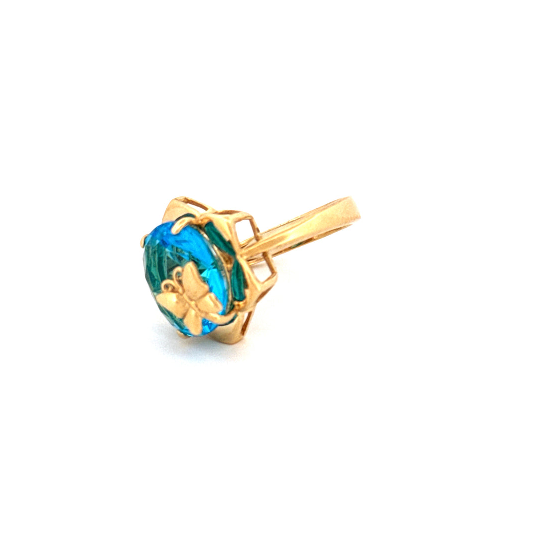 Ring Gelbgold 18k - Parvaneh-ye Firuzeh (Türkiser Schmetterling)