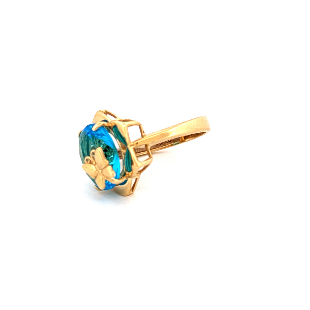 Ring Gelbgold 18k - Parvaneh-ye Firuzeh (Türkiser Schmetterling)