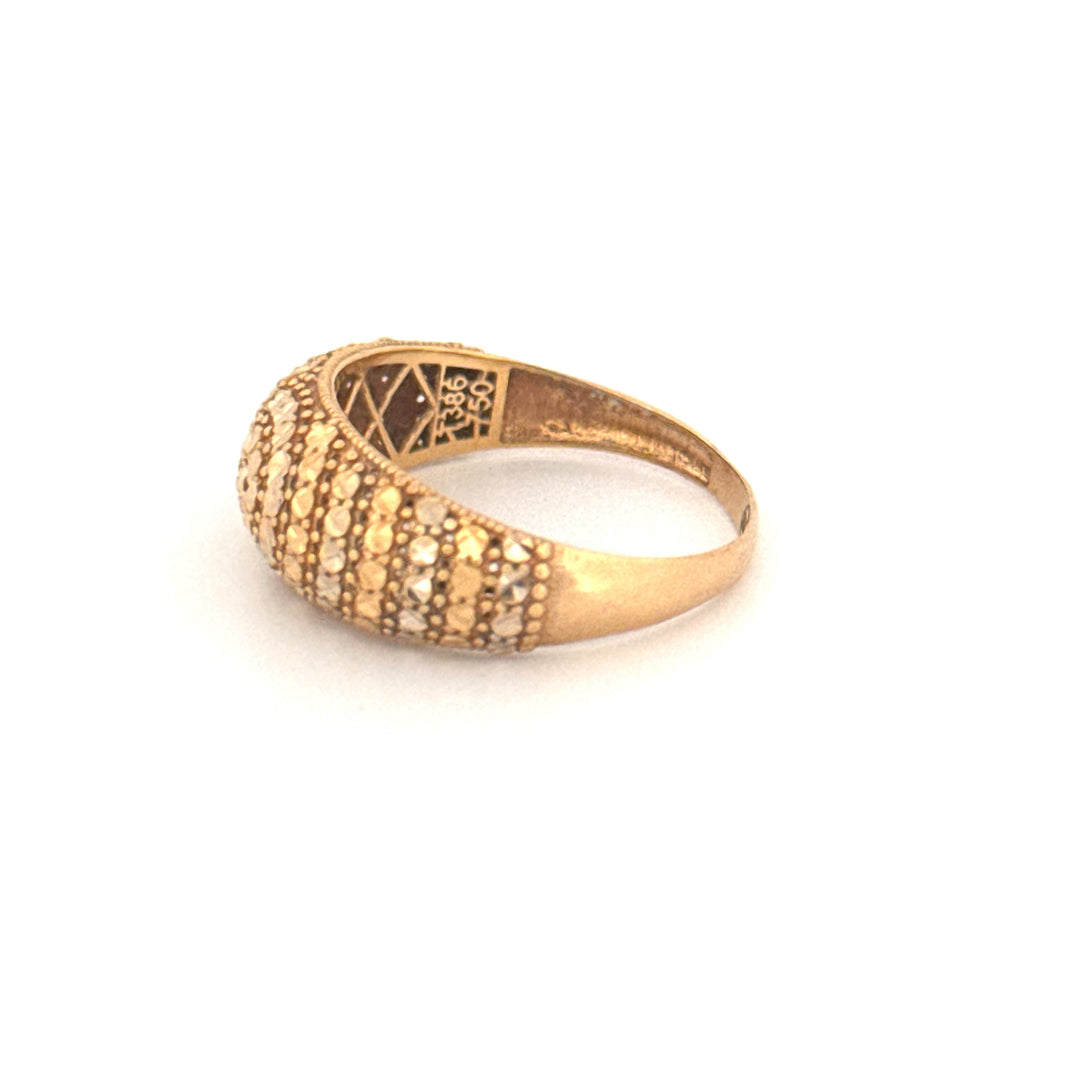 Ring Gelbgold &amp; Weissgold 18k - Moj-e Tala (Goldene Welle)