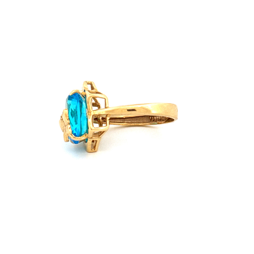 Ring Gelbgold 18k - Parvaneh-ye Firuzeh (Türkiser Schmetterling)