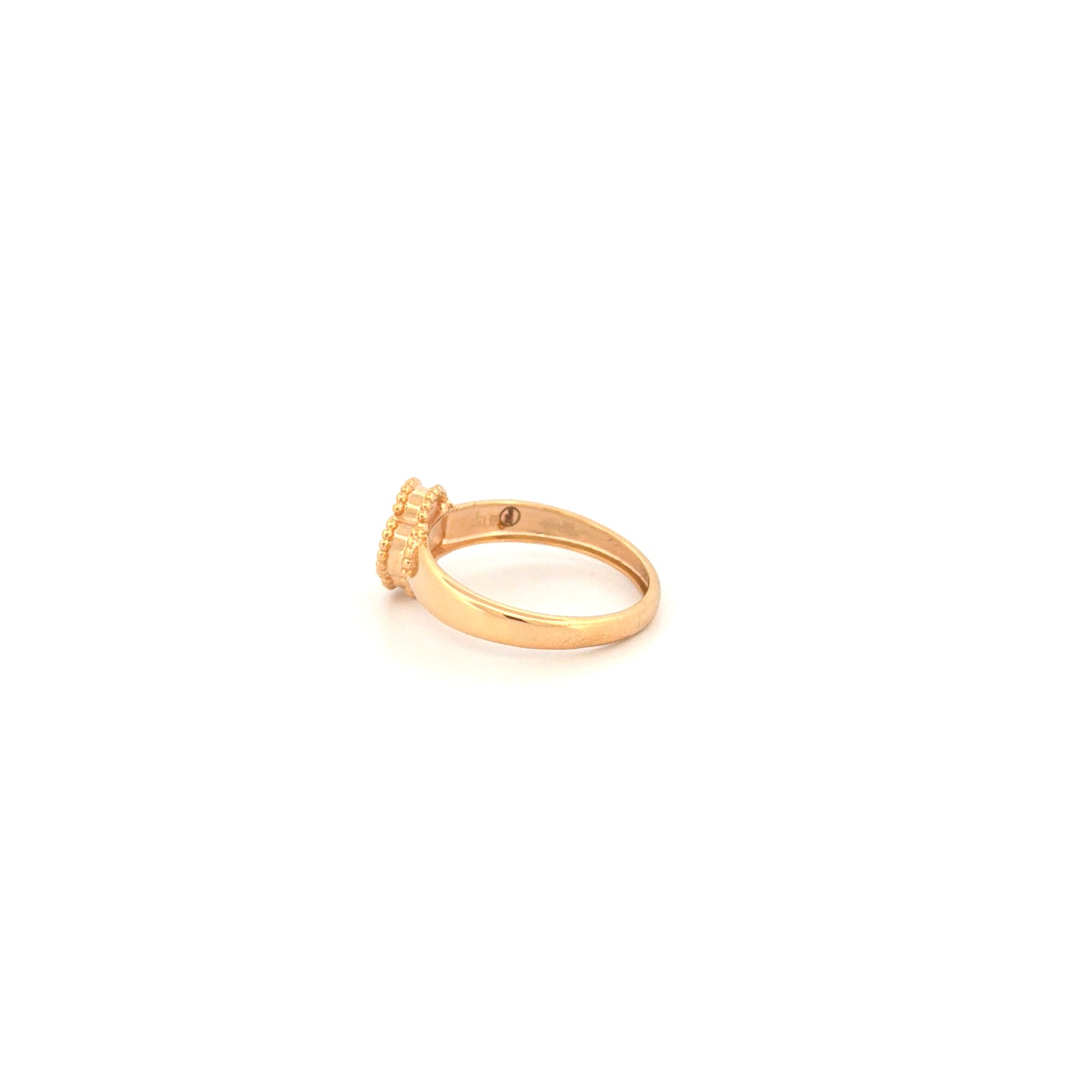 Ring Gelbgold 18k – Shabdar-e Kuchak-e Sefid (Kleines weisses Kleeblatt)