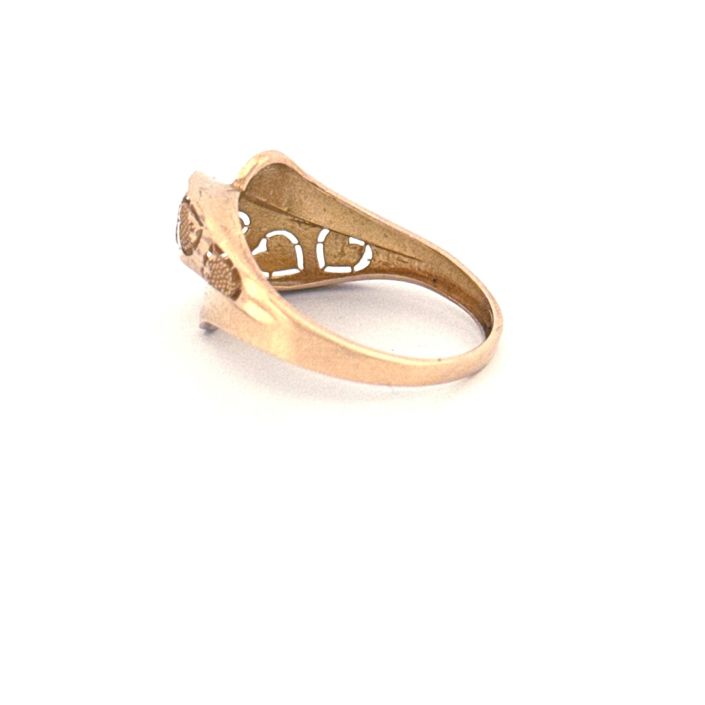 Ring Gelbgold & Weissgold 18k – Delhā-ye Rangārang (Herzen in Farbe)