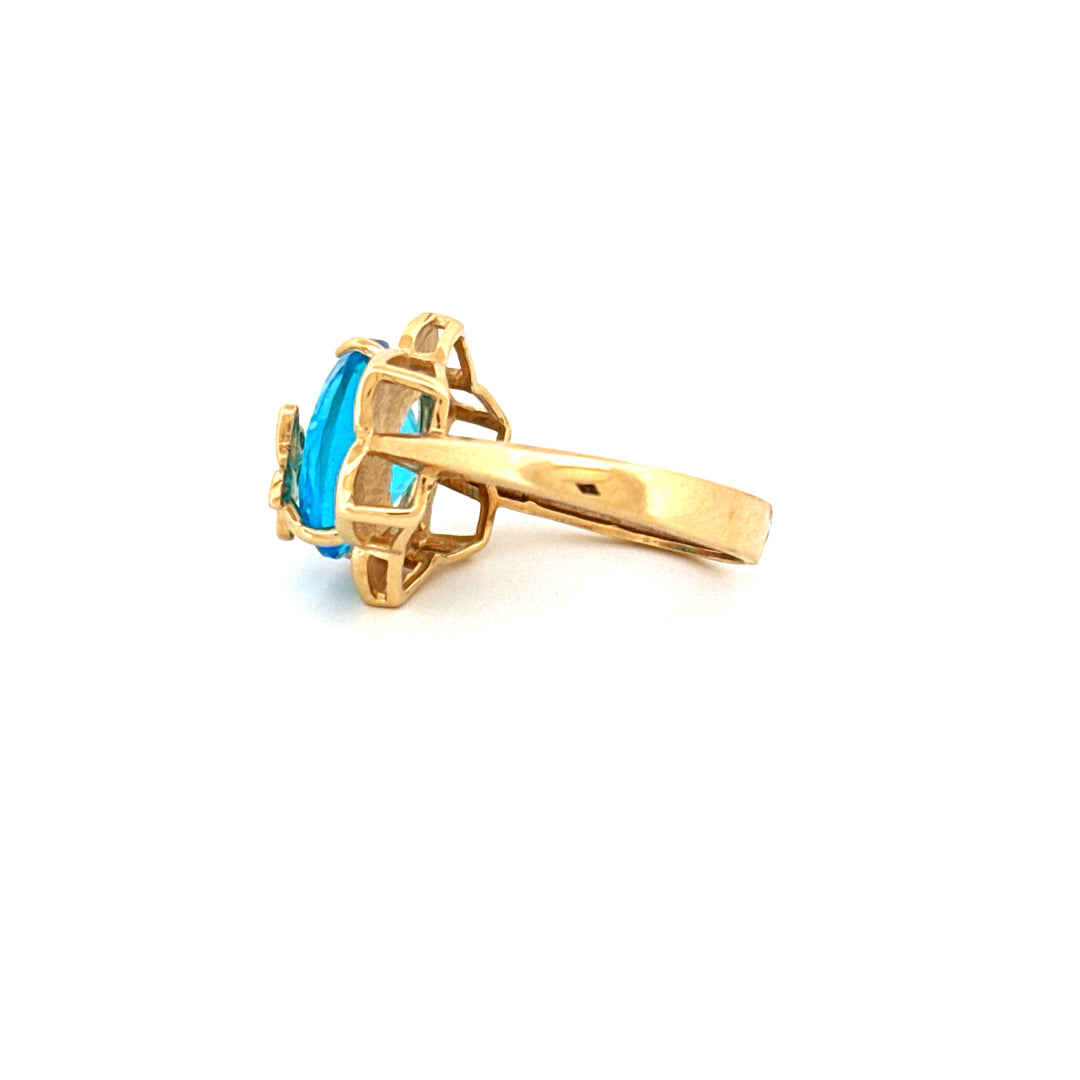 Ring Gelbgold 18k - Parvaneh-ye Firuzeh (Türkiser Schmetterling)