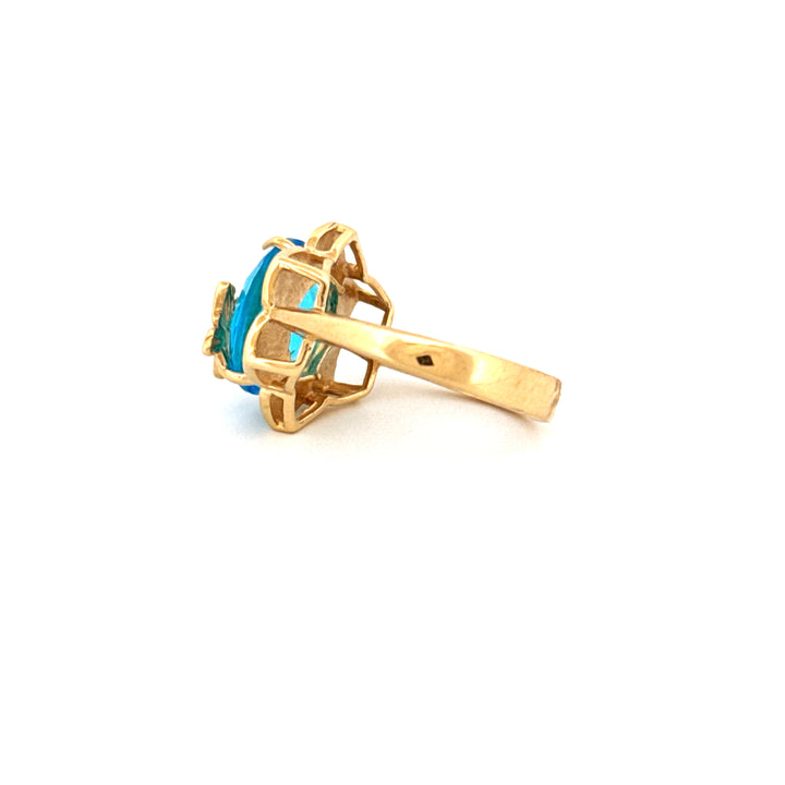 Ring Gelbgold 18k - Parvaneh-ye Firuzeh (Türkiser Schmetterling)