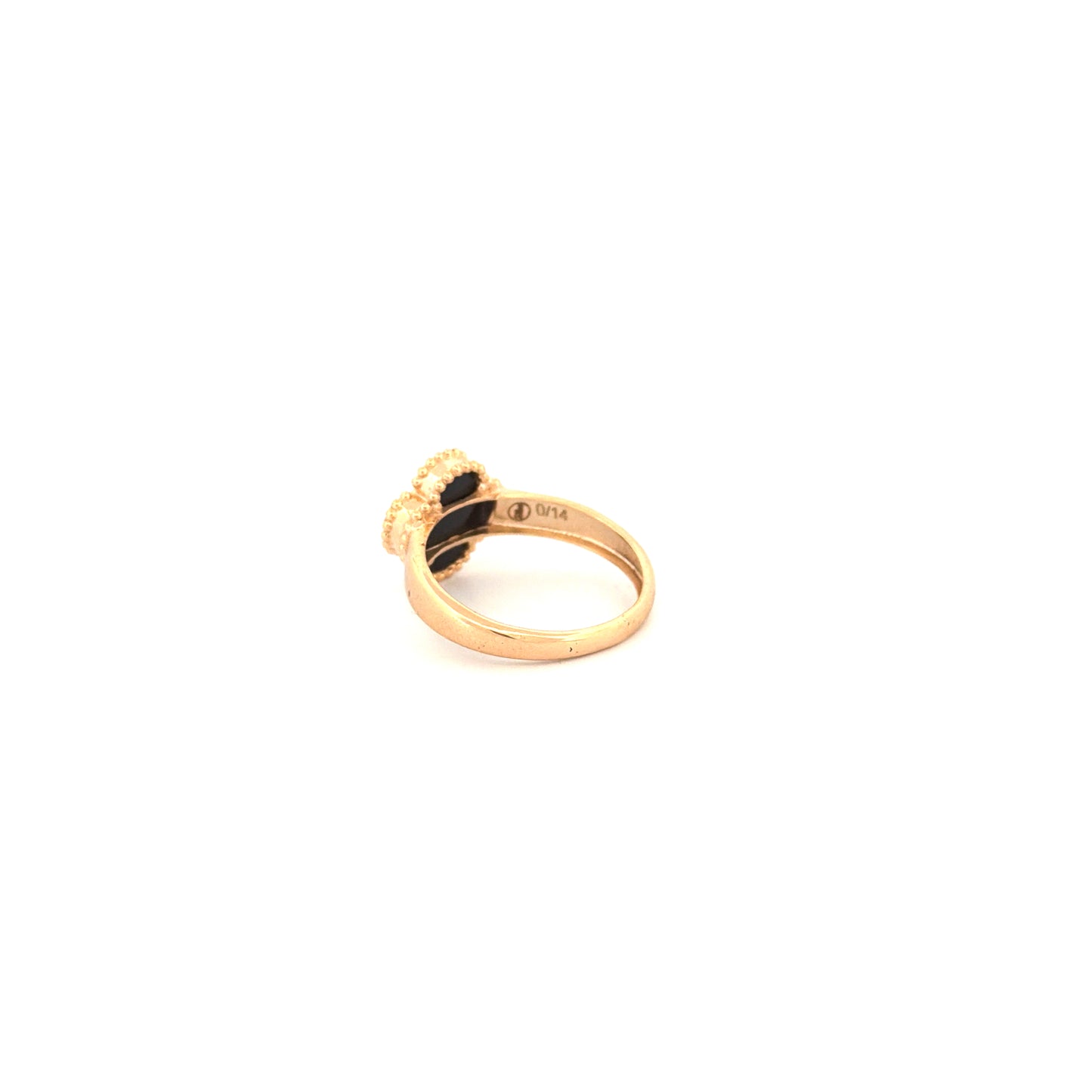 Ring Gelbgold 18k – Shabdar-e Kuchak-e Siah (Kleines schwarzes Kleeblatt)