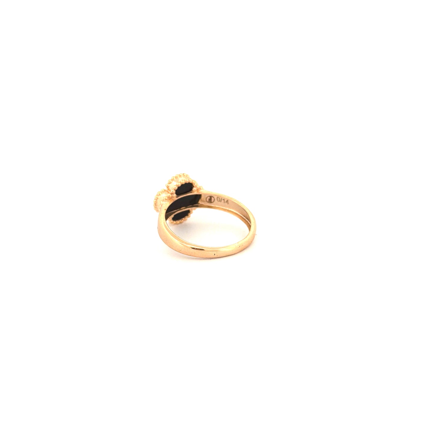 Ring Gelbgold 18k – Shabdar-e Kuchak-e Siah (Kleines schwarzes Kleeblatt)