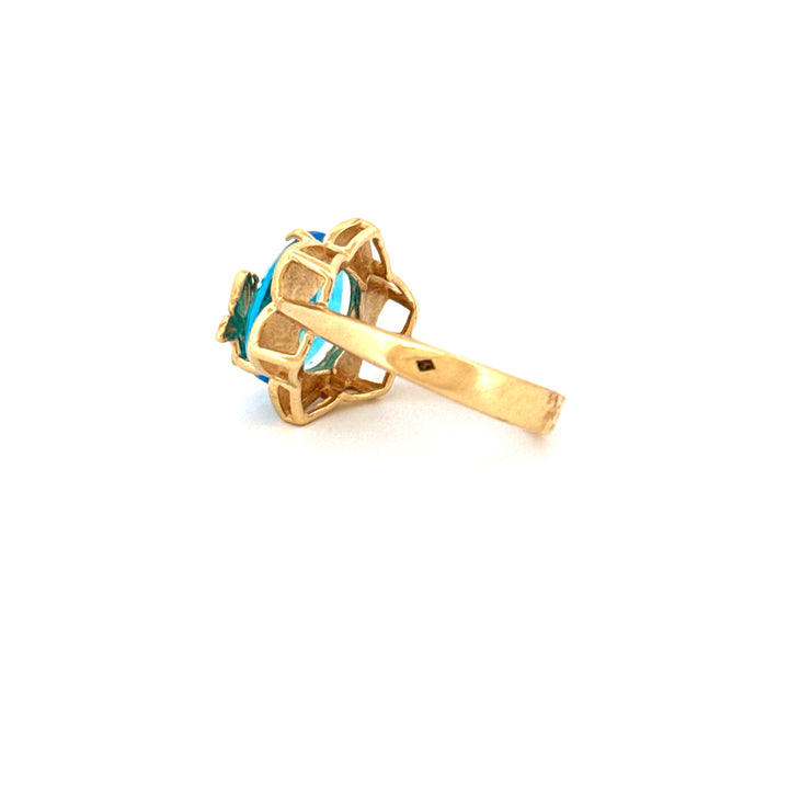 Ring Gelbgold 18k - Parvaneh-ye Firuzeh (Türkiser Schmetterling)