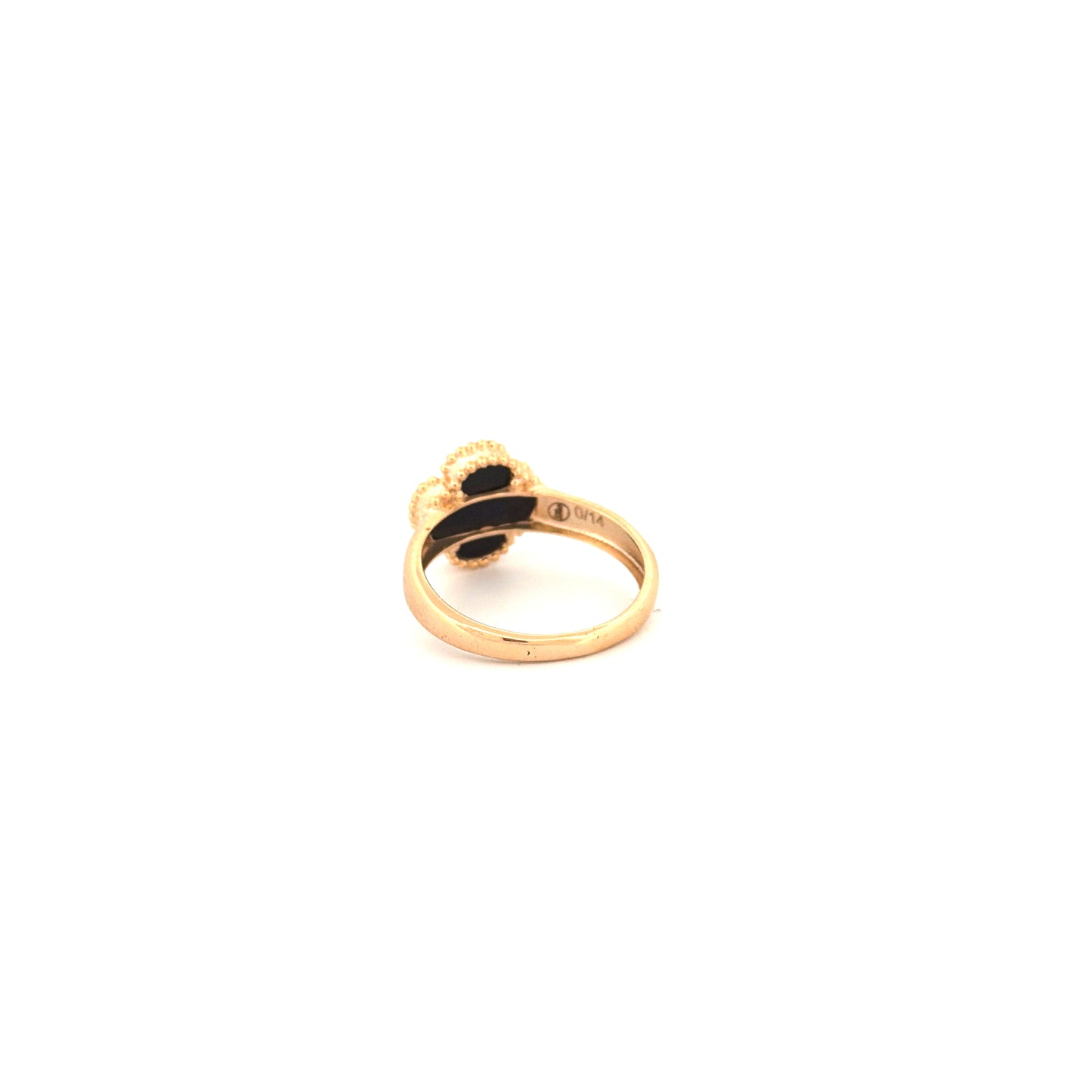 Ring Gelbgold 18k – Shabdar-e Kuchak-e Siah (Kleines schwarzes Kleeblatt)