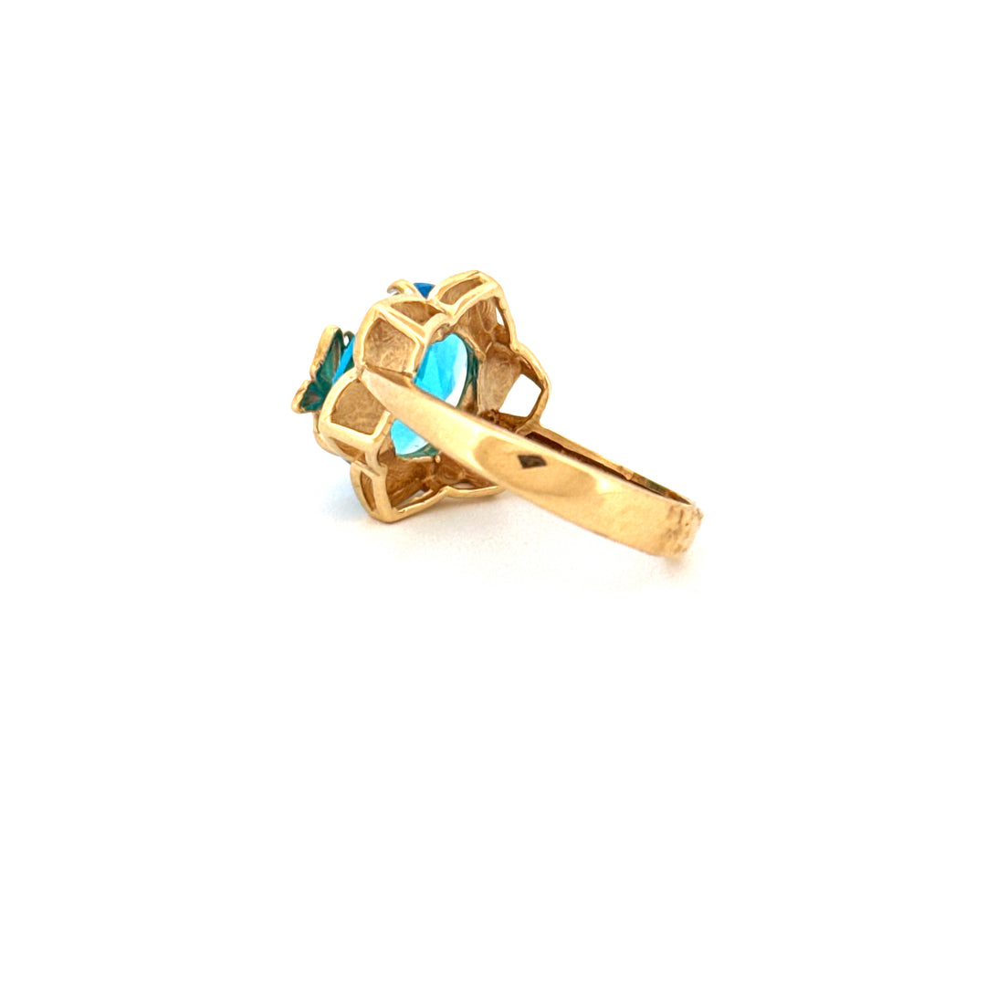 Ring Gelbgold 18k - Parvaneh-ye Firuzeh (Türkiser Schmetterling)