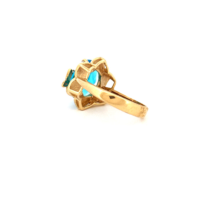 Ring Gelbgold 18k - Parvaneh-ye Firuzeh (Türkiser Schmetterling)