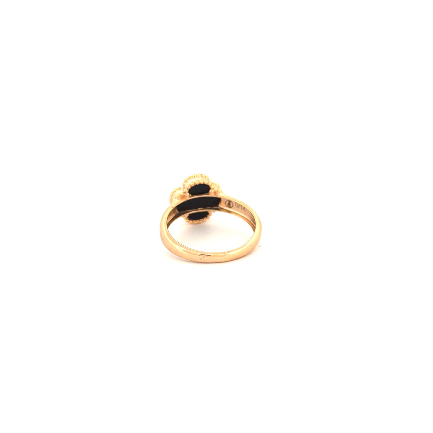 Ring Gelbgold 18k – Shabdar-e Kuchak-e Siah (Kleines schwarzes Kleeblatt)