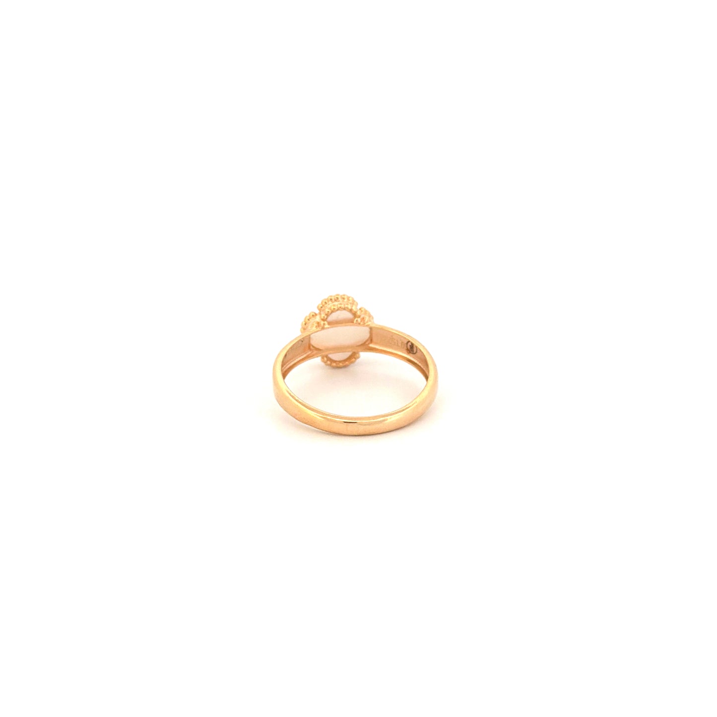 Ring Gelbgold 18k – Shabdar-e Kuchak-e Sefid (Kleines weisses Kleeblatt)