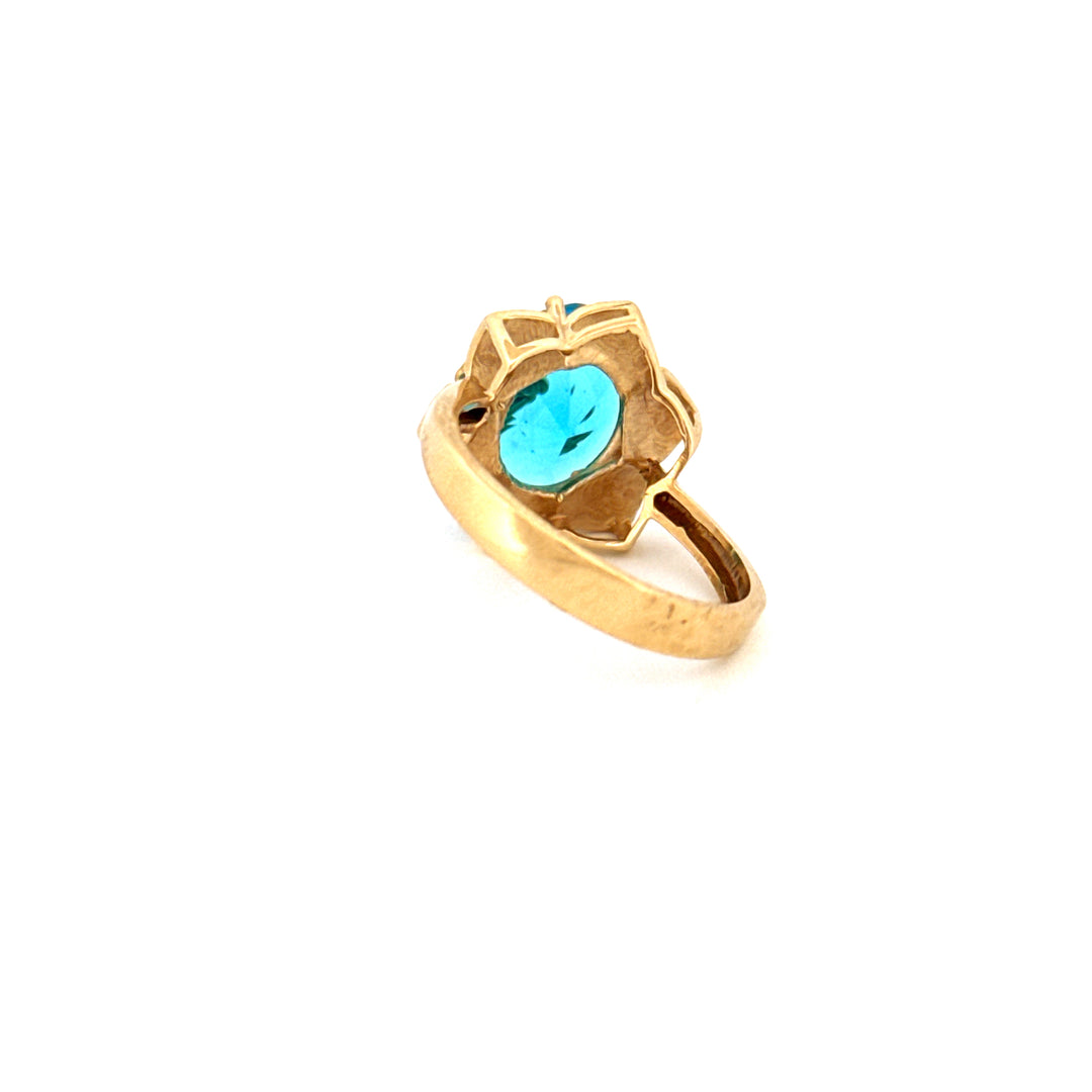 Ring Gelbgold 18k - Parvaneh-ye Firuzeh (Türkiser Schmetterling)