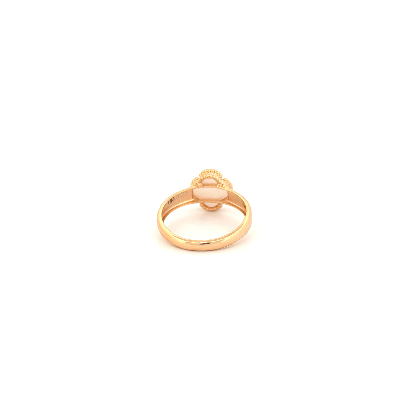 Ring Gelbgold 18k – Shabdar-e Kuchak-e Sefid (Kleines weisses Kleeblatt)