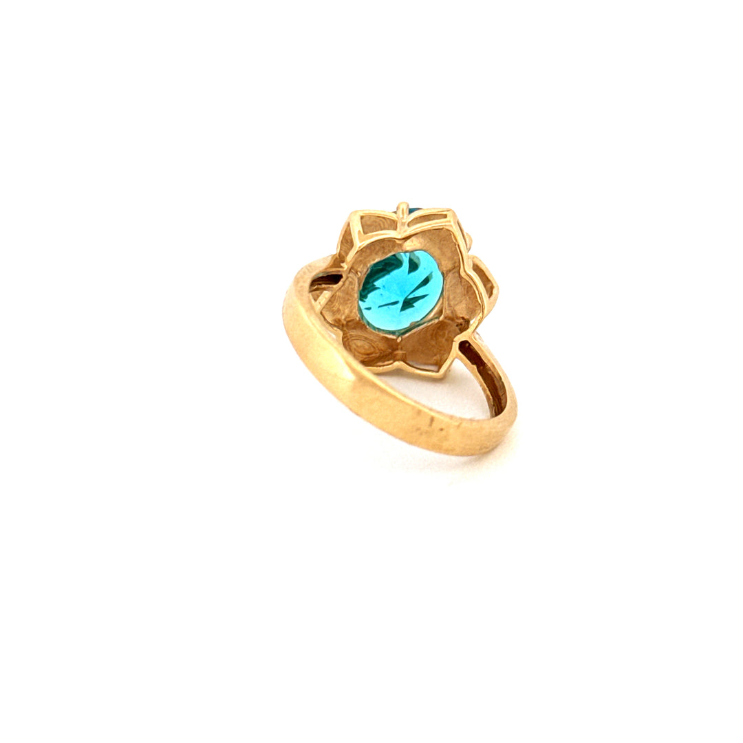 Ring Gelbgold 18k - Parvaneh-ye Firuzeh (Türkiser Schmetterling)
