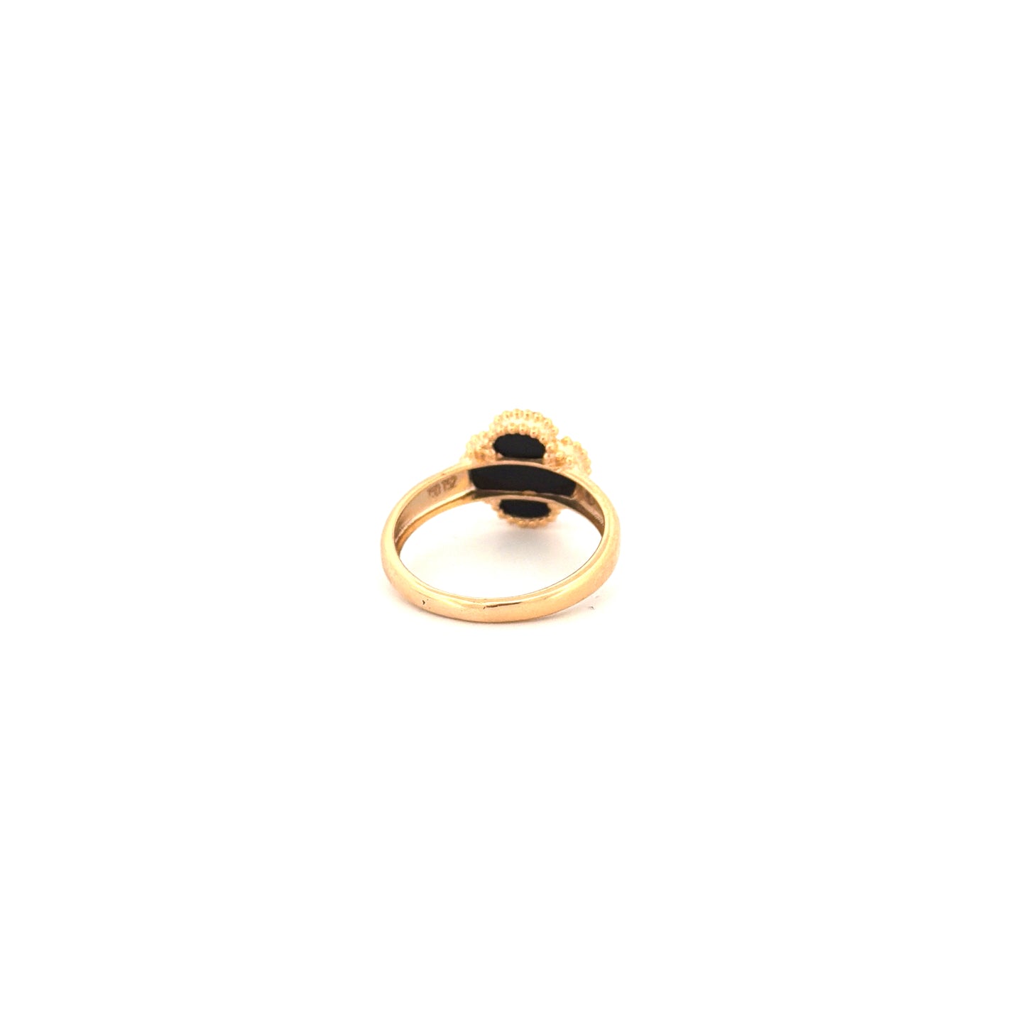 Ring Gelbgold 18k – Shabdar-e Kuchak-e Siah (Kleines schwarzes Kleeblatt)
