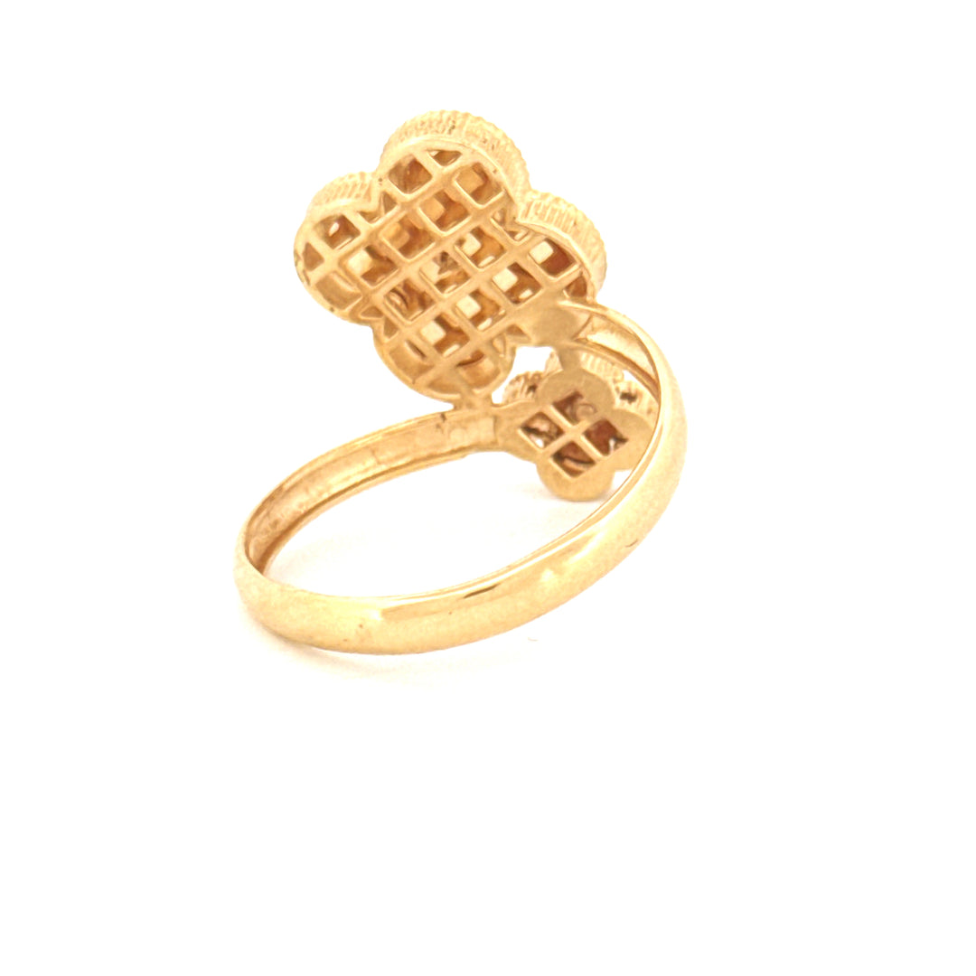 Ring Gelbgold 18k - Do-Gol-e Tala (Zwei Goldblüten)