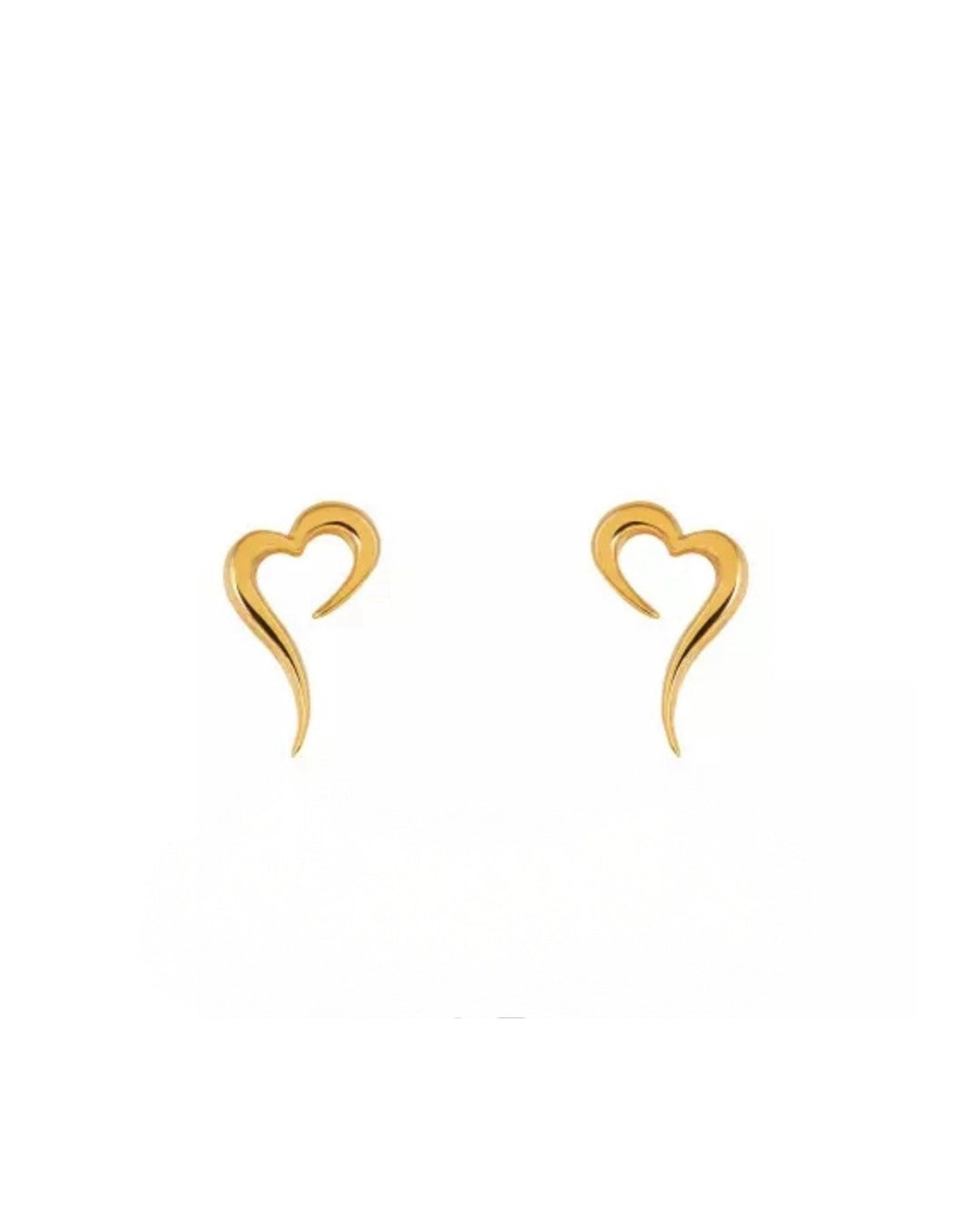 Ohrstecker Gelbgold 18k – Del‑e Keshideh (Gezogenes Herz)