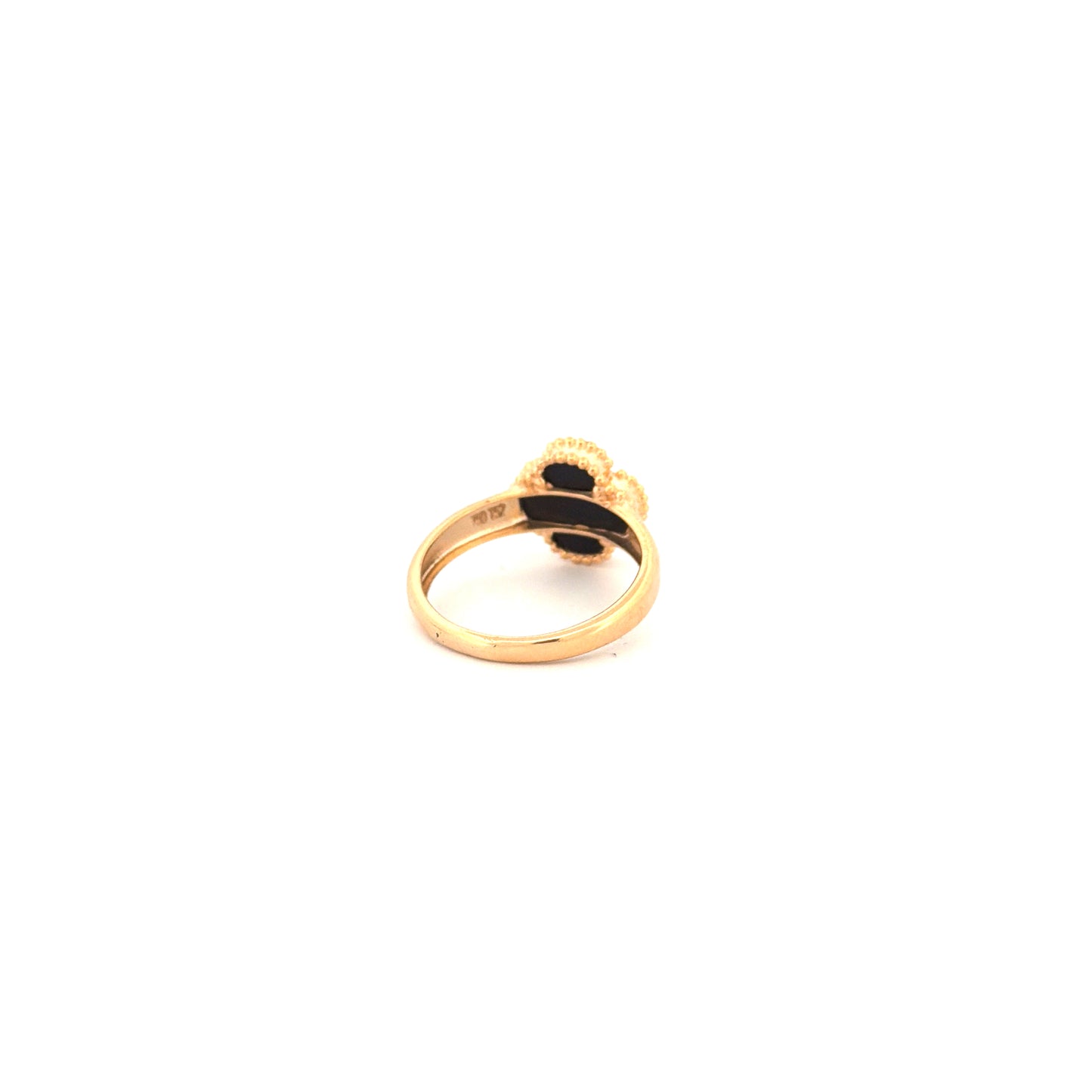 Ring Gelbgold 18k – Shabdar-e Kuchak-e Siah (Kleines schwarzes Kleeblatt)