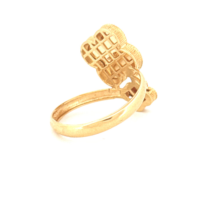 Ring Gelbgold 18k - Do-Gol-e Tala (Zwei Goldblüten)