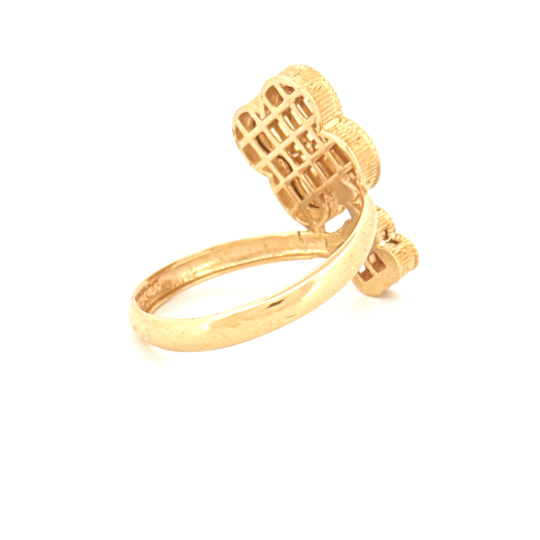 Ring Gelbgold 18k - Do-Gol-e Tala (Zwei Goldblüten)
