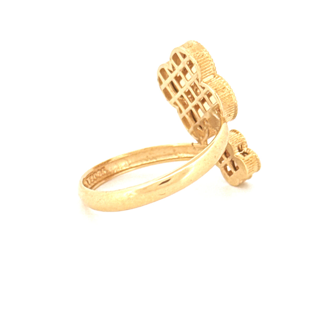 Ring Gelbgold 18k - Do-Gol-e Tala (Zwei Goldblüten)
