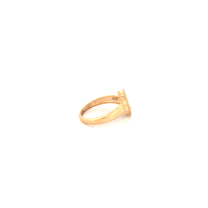 Ring Gelbgold 18k – Shabdar-e Kuchak-e Siah (Kleines schwarzes Kleeblatt)