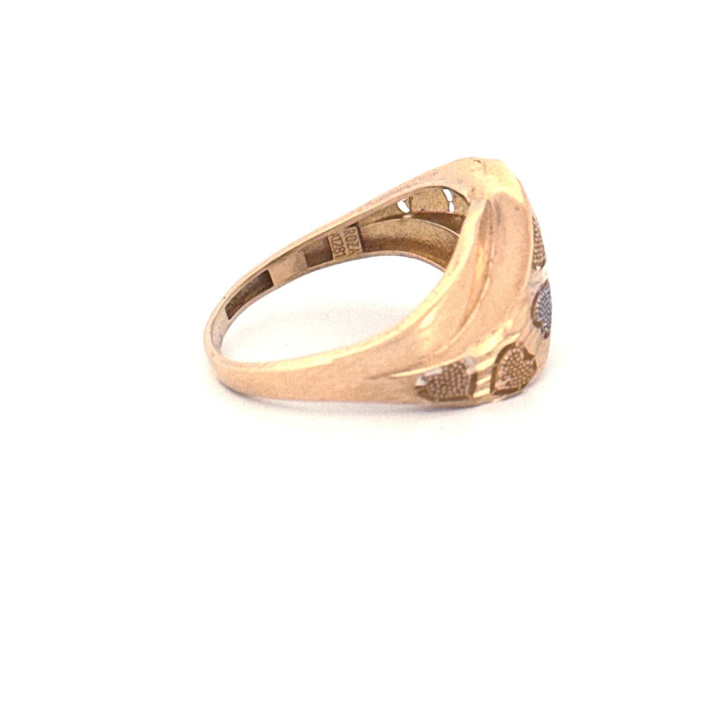 Ring Gelbgold & Weissgold 18k – Delhā-ye Rangārang (Herzen in Farbe)