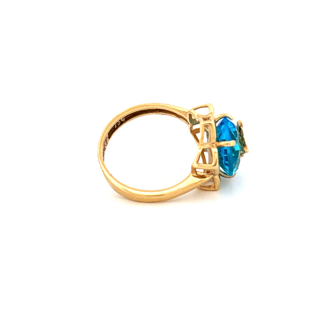 Ring Gelbgold 18k - Parvaneh-ye Firuzeh (Türkiser Schmetterling)