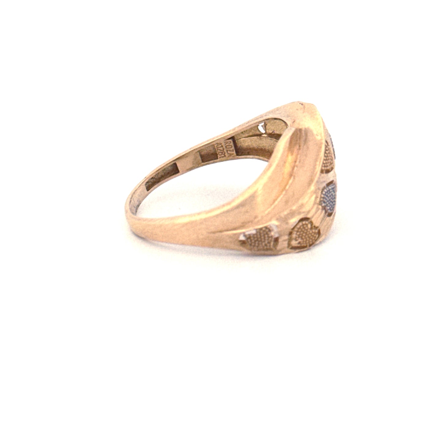 Ring Gelbgold & Weissgold 18k – Delhā-ye Rangārang (Herzen in Farbe)