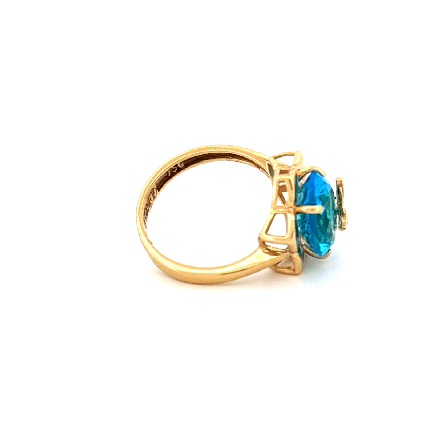 Ring Gelbgold 18k - Parvaneh-ye Firuzeh (Türkiser Schmetterling)