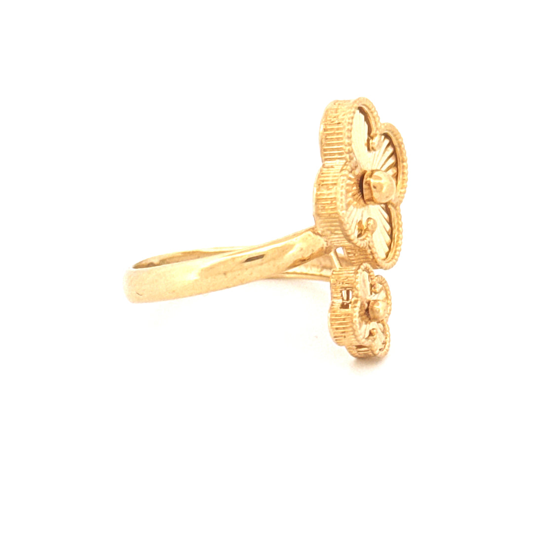 Ring Gelbgold 18k - Do-Gol-e Tala (Zwei Goldblüten)