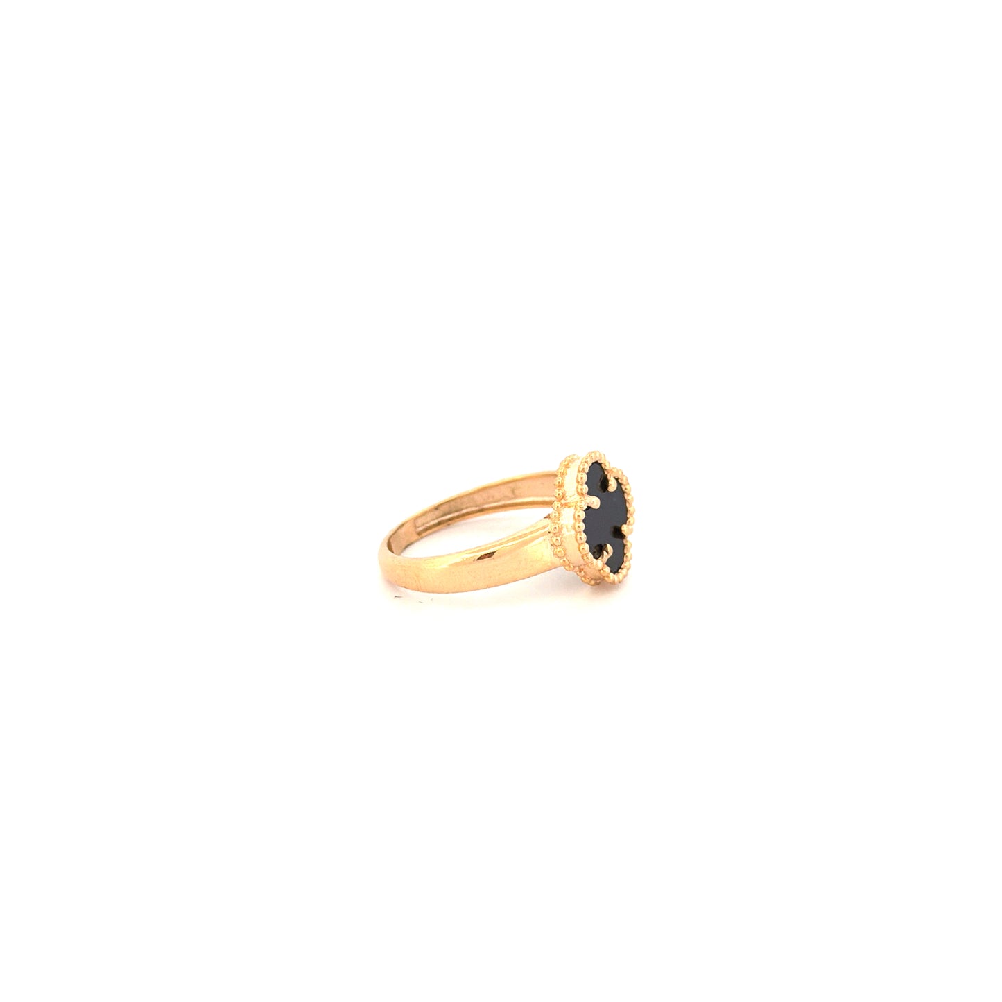 Ring Gelbgold 18k – Shabdar-e Kuchak-e Siah (Kleines schwarzes Kleeblatt)