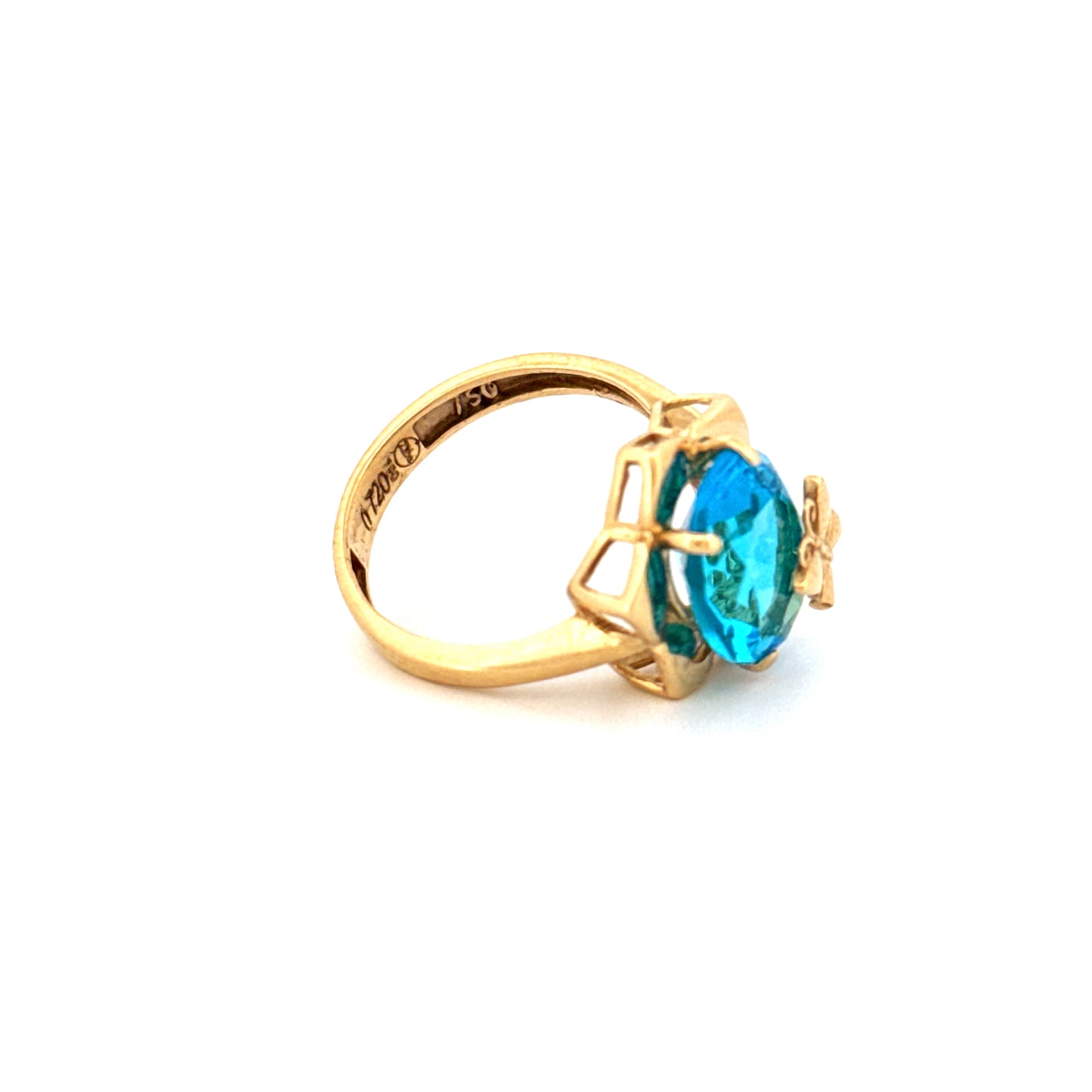 Ring Gelbgold 18k - Parvaneh-ye Firuzeh (Türkiser Schmetterling)