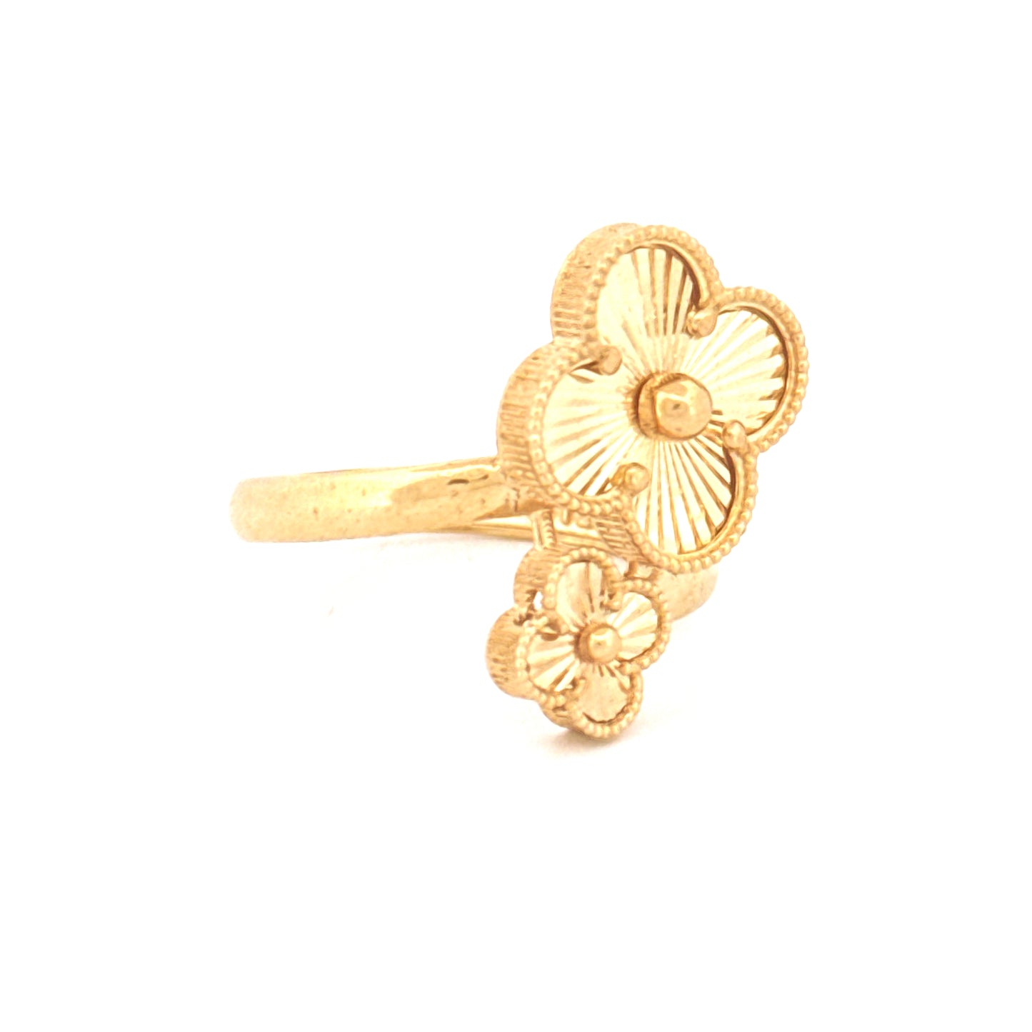 Ring Gelbgold 18k - Do-Gol-e Tala (Zwei Goldblüten)