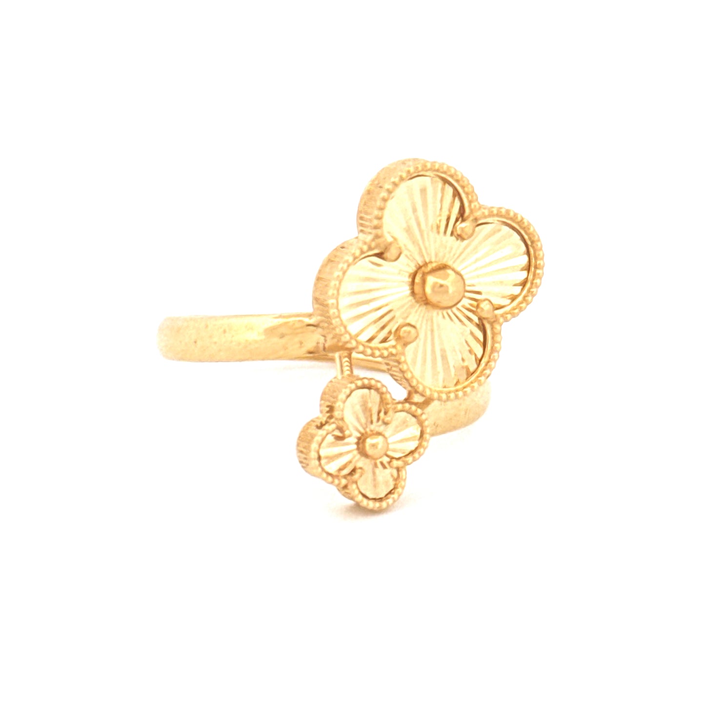 Ring Gelbgold 18k - Do-Gol-e Tala (Zwei Goldblüten)