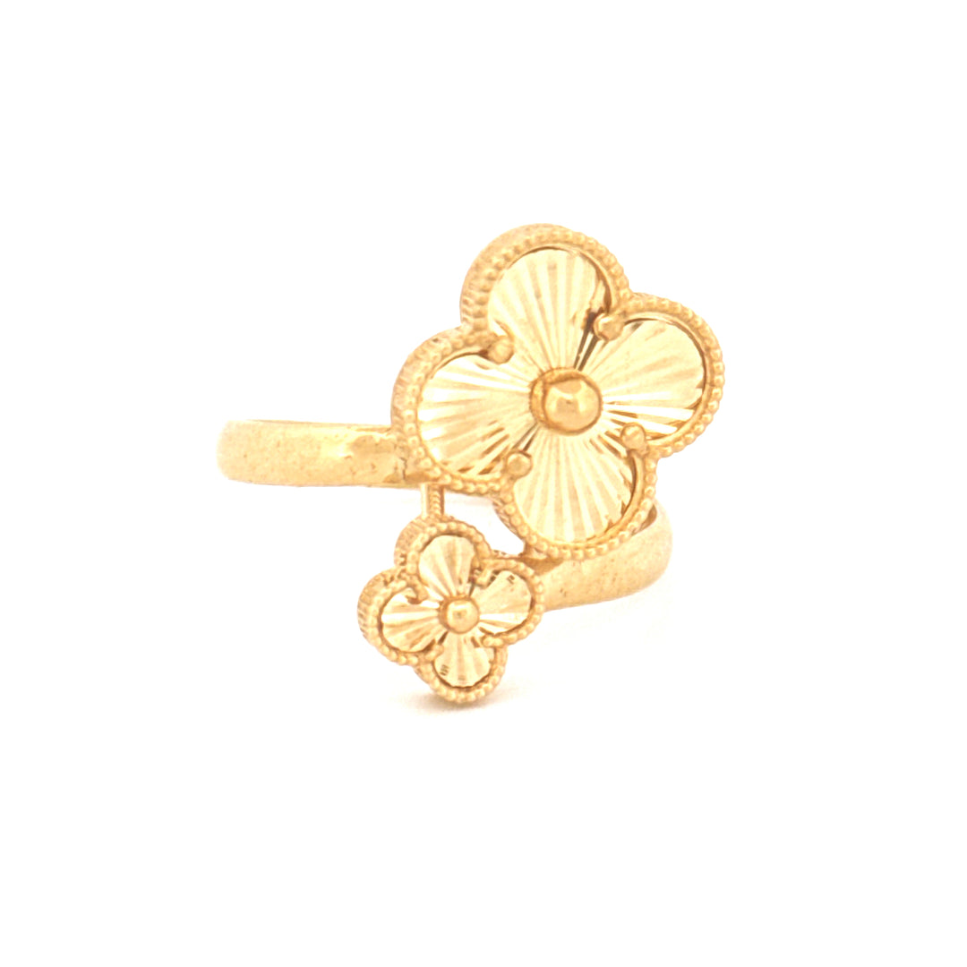 Ring Gelbgold 18k - Do-Gol-e Tala (Zwei Goldblüten)
