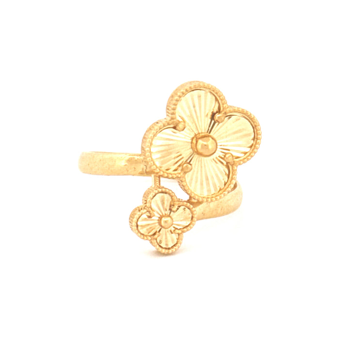 Ring Gelbgold 18k - Do-Gol-e Tala (Zwei Goldblüten)