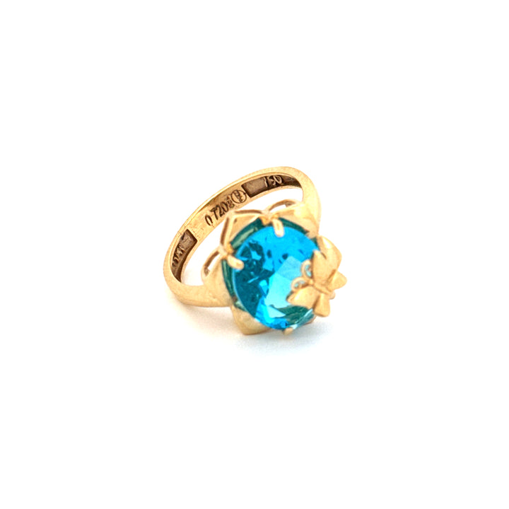 Ring Gelbgold 18k - Parvaneh-ye Firuzeh (Türkiser Schmetterling)