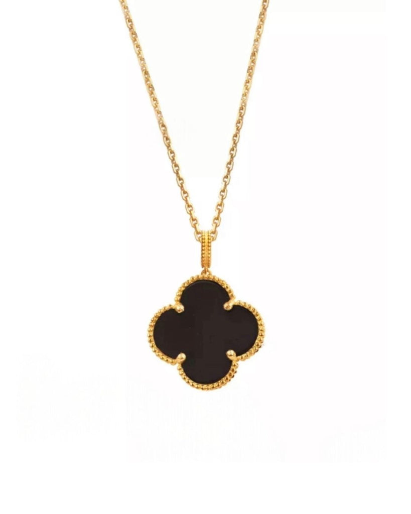 Produktbild: 18k Goldanhänger mit Onyx und Kugelbordüre – frontal