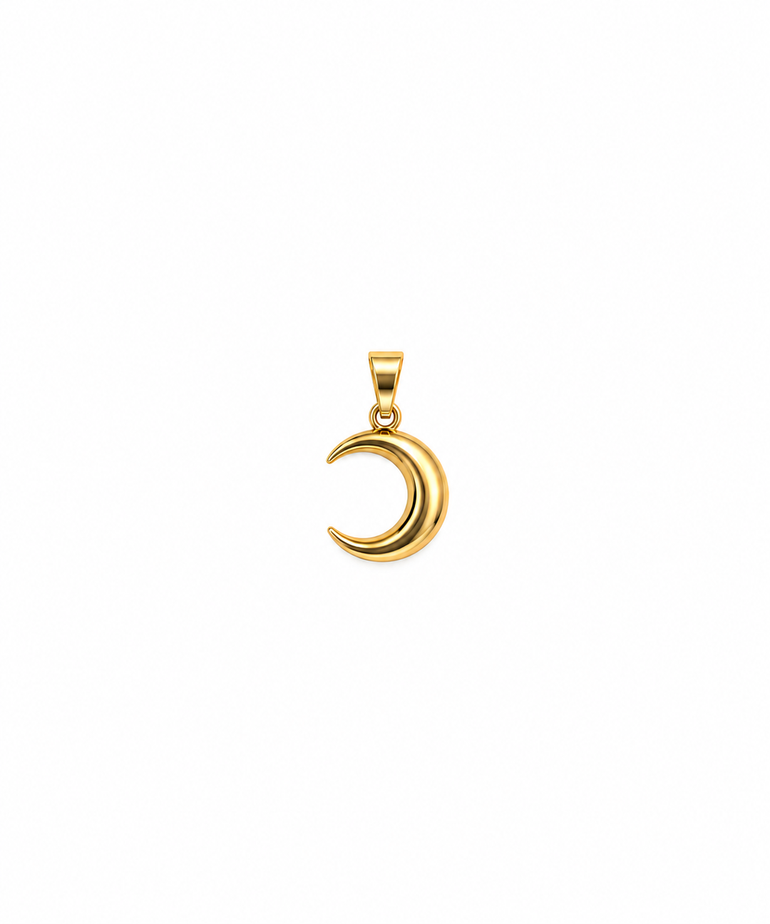 Mah Halbmond-Anhänger aus 18k Gelbgold mit hochglanzpolierter Oberfläche auf weissem Hintergrund