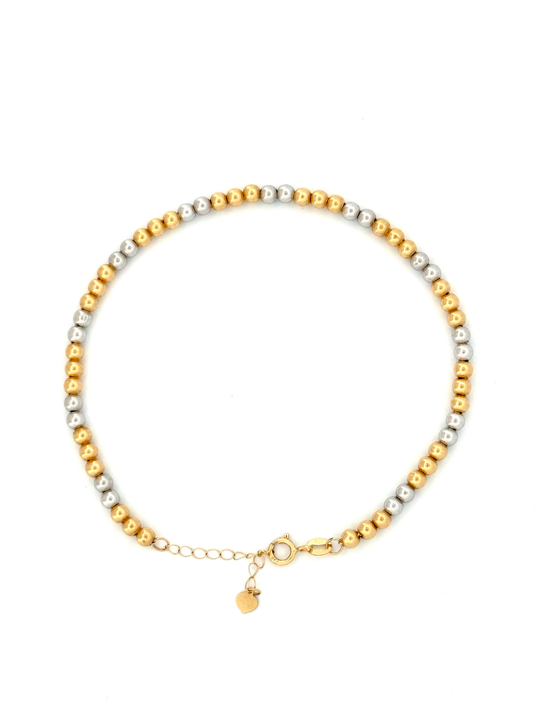 Filigranes Kugelarmband aus 18k Gelb- und Weissgold mit verstellbarer Länge, handgefertigt in persischer Tradition